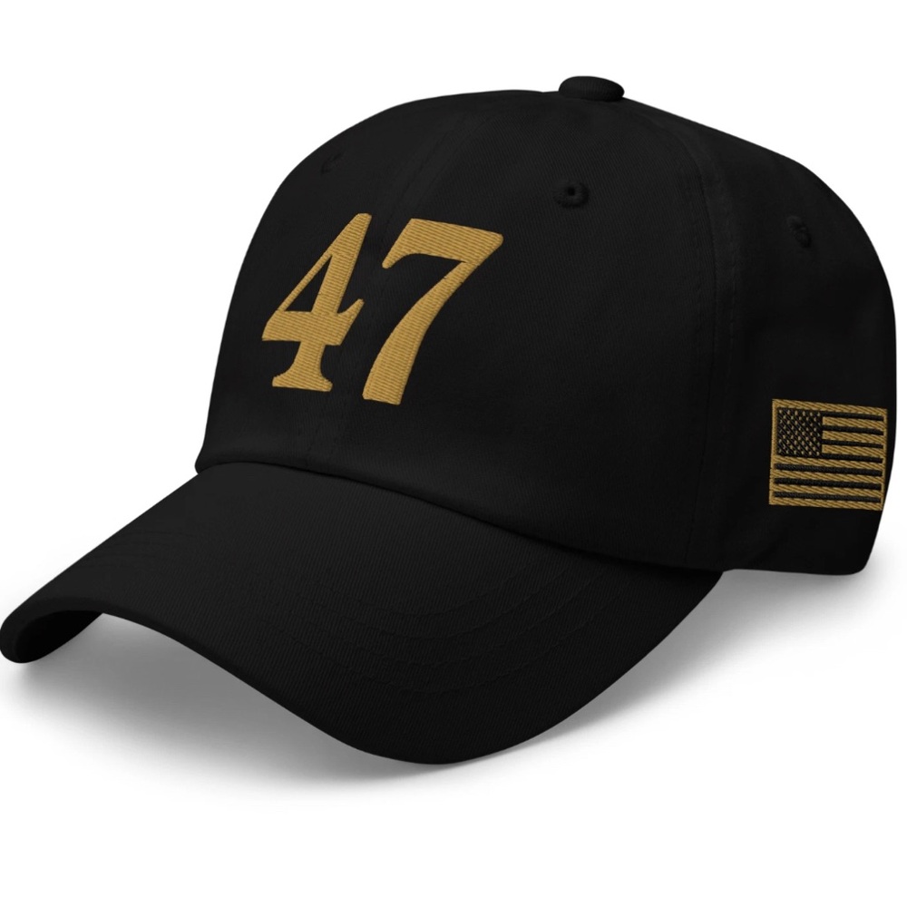 Charlie Kirk Trump Gold Embroidered Low Profile Adjustable Hat Republican